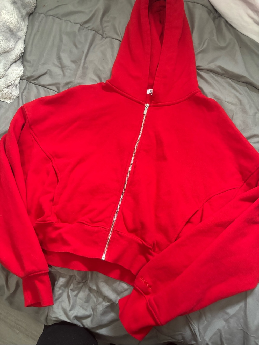 Garage Red Zip-Up Hooded Sweatshirt